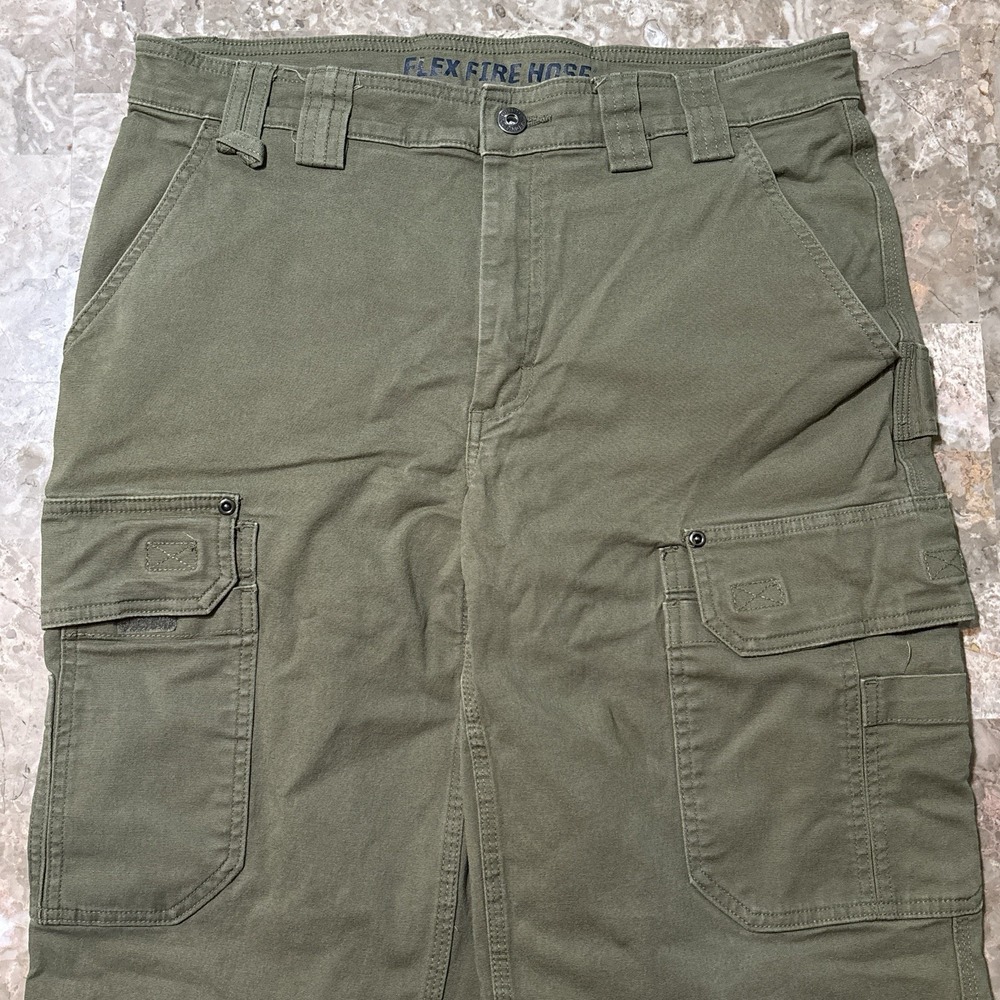 Duluth Cargo Pants Mens 34x32 (fits 34x30) Green Duck Canvas Heavy Workwear